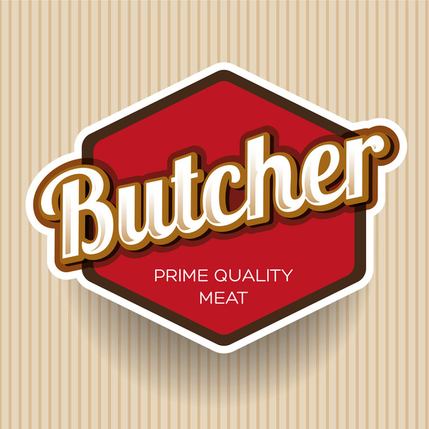 Butcher Shop Design Element, Label or Badge  - Vector, Image