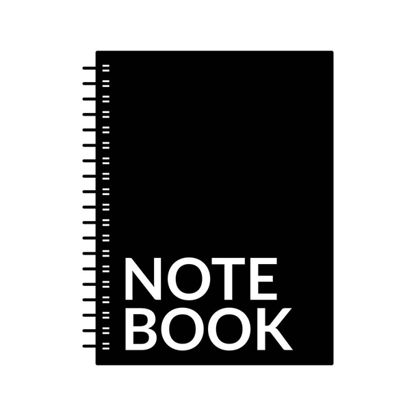 Silueta zápisníku. Černobílé prvky návrhu ikon na izolovaném bílém pozadí - Vektor, obrázek