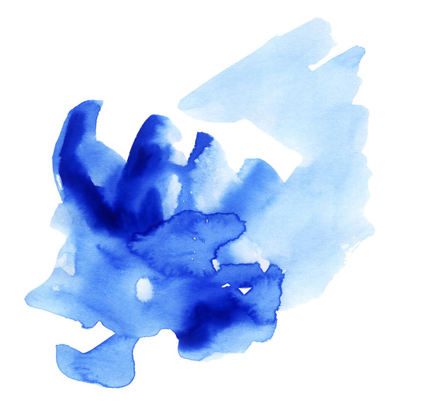 Ilustración hecha a mano de acuarela azul - Foto, imagen