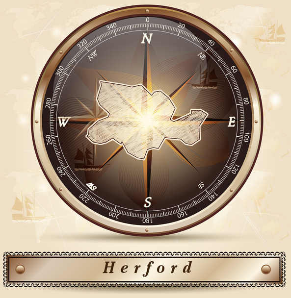 O mapa de Herford
 - Vetor, Imagem