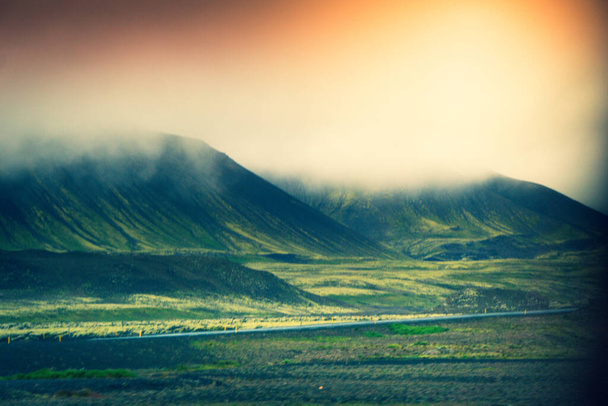 Mountains in Iceland, Sudurland region - HDR photograph - Фото, изображение