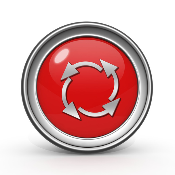 Kreisförmiges Symbol auf weißem Hintergrund recyceln - Foto, Bild
