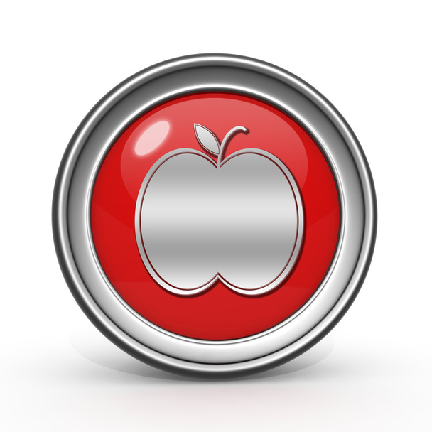 Круглая иконка яблока на белом фоне
 - Фото, изображение