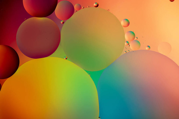 Multicolored Oil Bubbles Abstract Liquid Background - Photo, image