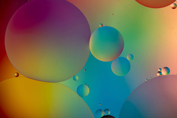 Multicolored Oil Bubbles Abstract Liquid Background - Фото, изображение