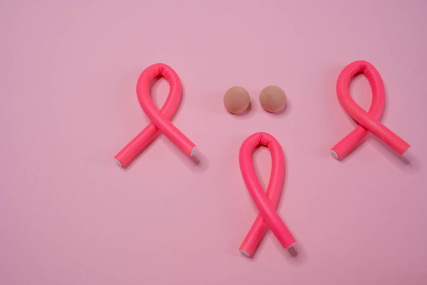 pink ribbon symbol, breast cancer awareness concept - Fotoğraf, Görsel
