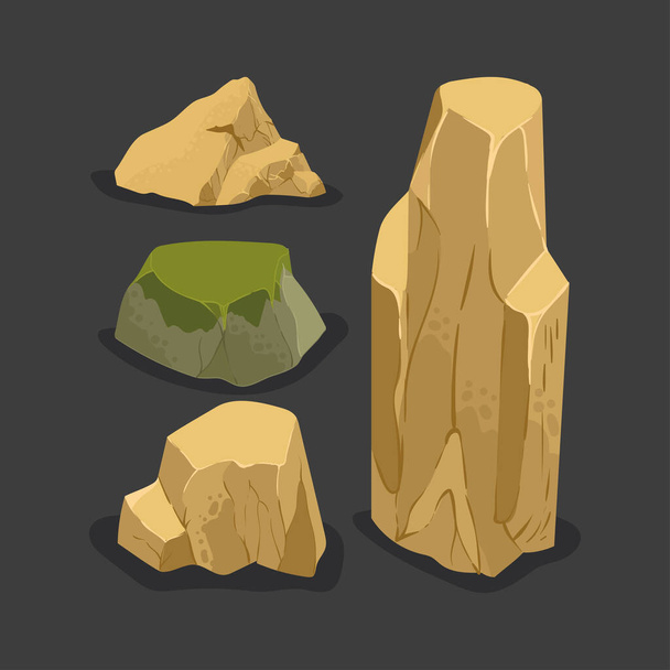 rocas conjunto grande, diseño de vectores - Vector, Imagen