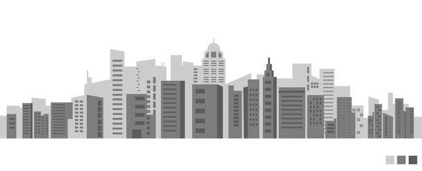City background. Houses of high-rise buildings on the background of a horizontal banner. Vector illustration - Vector, Image