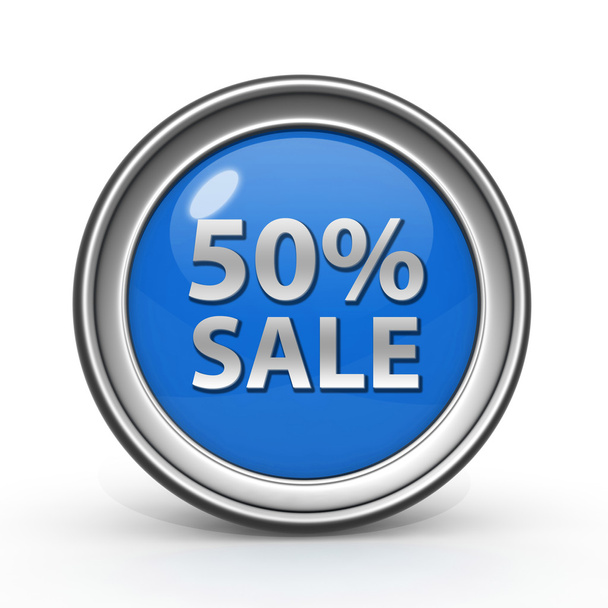 Πώληση πενήντα τοις εκατό κυκλική εικόνα σε άσπρο φόντο - Φωτογραφία, εικόνα