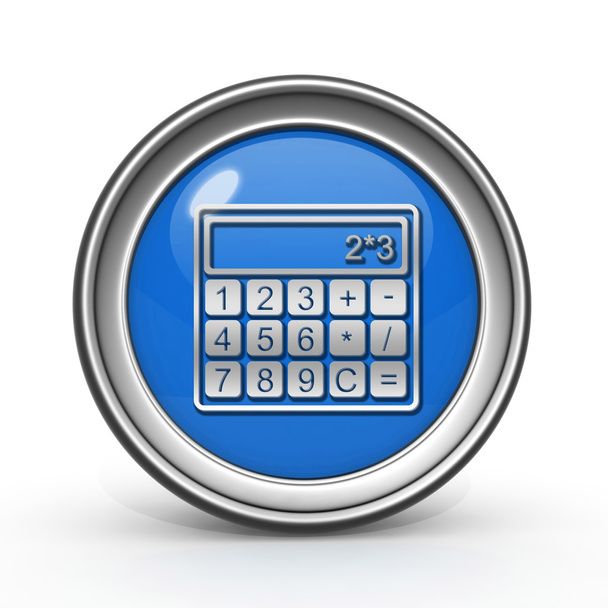 Calculate circular icon on white background - Photo, Image