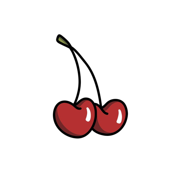 cherry doodle icoon, vector illustratie - Vector, afbeelding