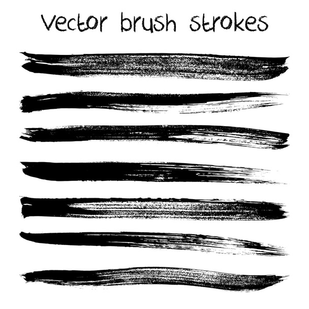 Vector set of hand drawn abstract brush strokes and shapes - Vector, Image