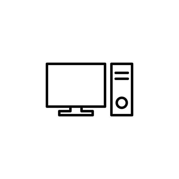 Computer icon vector for web and mobile app. computer monitor sign and symbol - Wektor, obraz