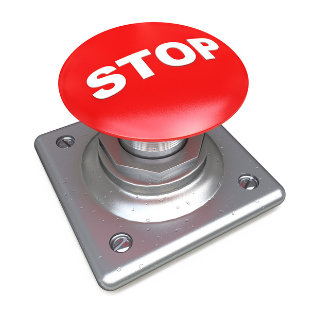 Red STOP button Isolated High resolution. 3D image - Photo, Image
