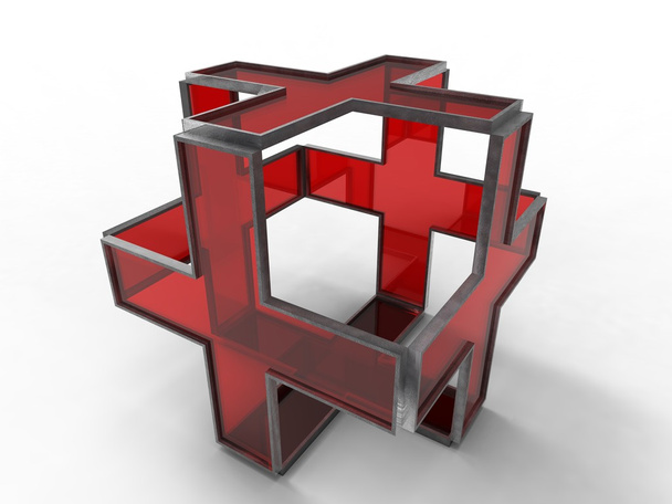 Croix rouge isolée
 - Photo, image