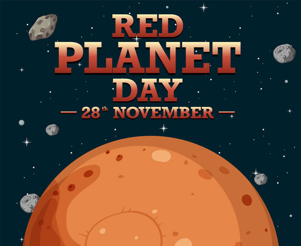 Illustration du modèle d'affiche du Jour de la planète rouge - Vecteur, image