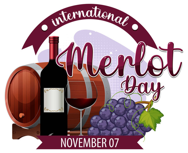 International Merlot Day Logo Design illustration - Vektor, Bild