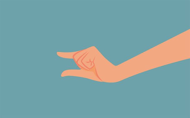 Hand Making a Small Symbol Gesture Vector Cartoon Illustration - Вектор, зображення