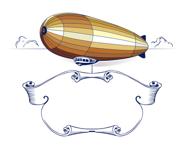 emblème de ruban zeppelin rétro - Vecteur, image