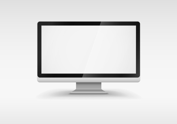 Computer monitor with empty white screen - Vector, Image
