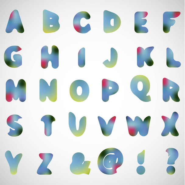 English watercolor alphabet - Vektori, kuva