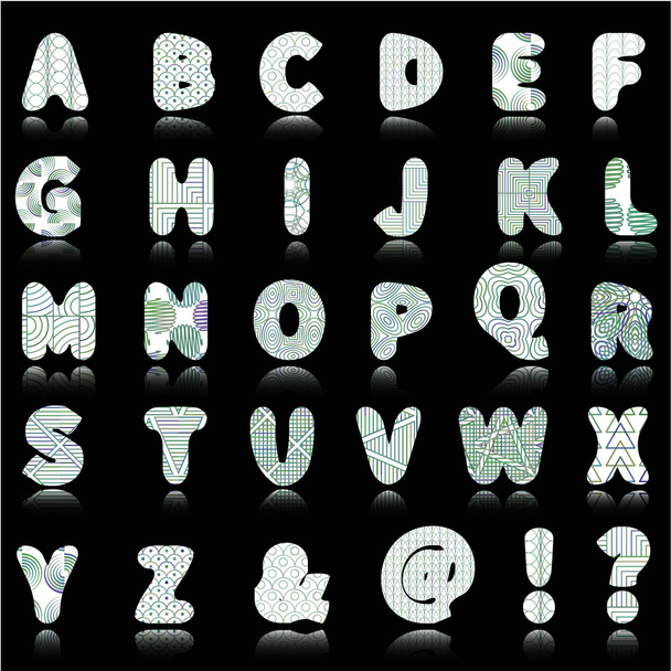 Alphabet with geometrical pattern - Wektor, obraz