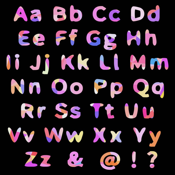 Alphabet with geometrical pattern - Vetor, Imagem