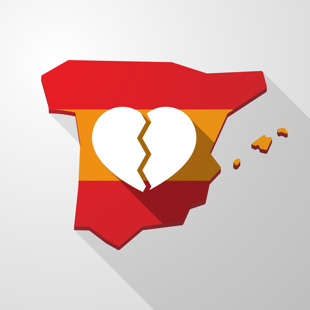 Spain map icon with a heart - Vector, Image