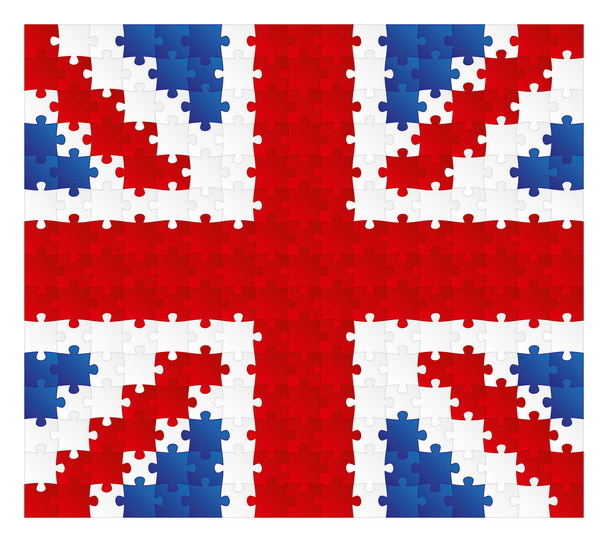 Uk flag jigsaw puzzle - Vector, Image