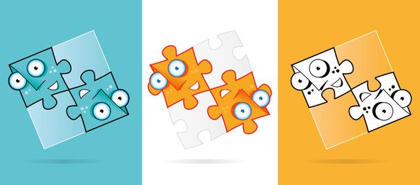 Puzzle solution characters - Vector, Image
