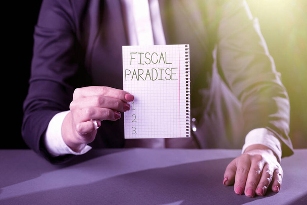 Käsitteellinen näyttö Fiscal ParadiseJulkisten varojen tuhlaus on suuri huolenaihe, Käsitteellinen kuva Julkisten varojen tuhlaus on suuri huolenaihe - Valokuva, kuva