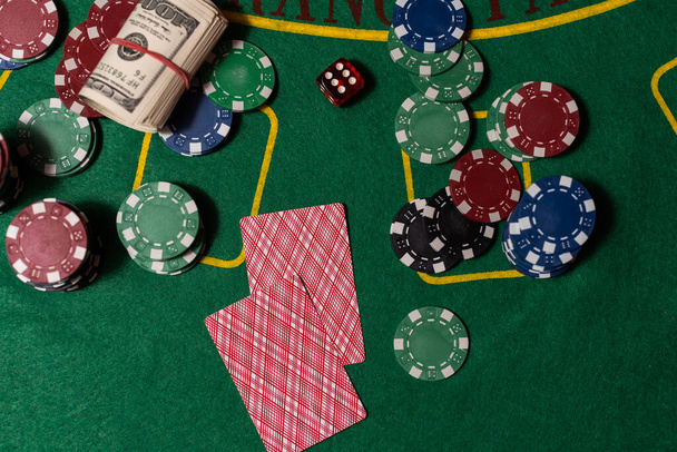 Egy Casino Black Jack asztal. - Fotó, kép