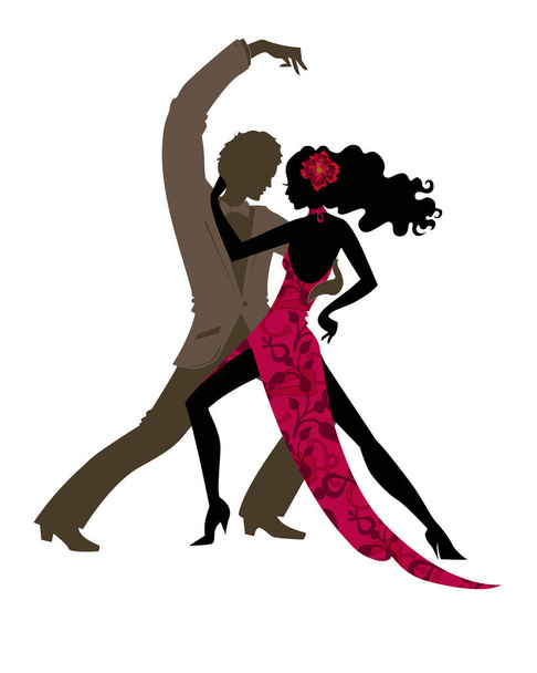  Fiatal pár, tánc tangó illusztrációja - Fotó, kép