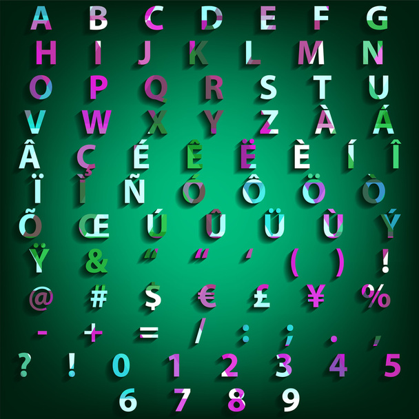 Volledige Set typografie driehoek Vector Design - Vector, afbeelding