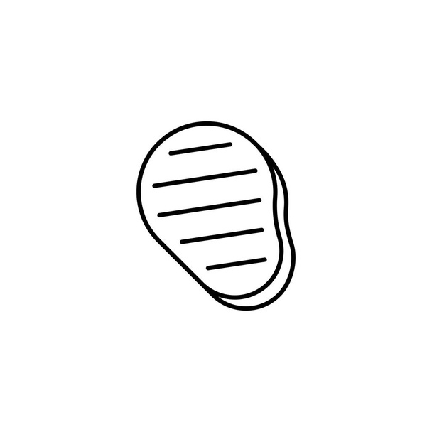 Grigliato linea di carne arte icona disegno modello vettoriale illustrazione - Vettoriali, immagini