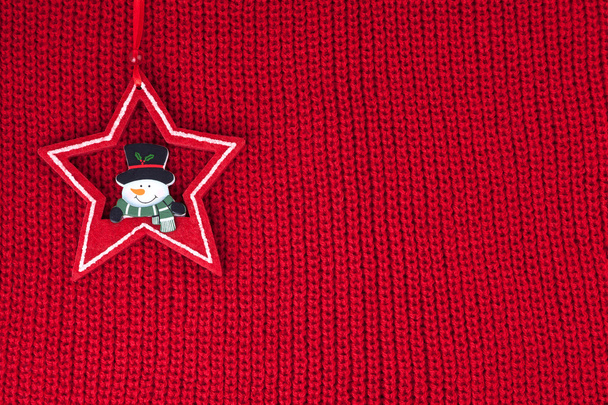 Vánoční dekorace červené Vlněné tkaniny pozadí - Fotografie, Obrázek