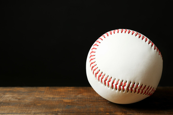 Baseball ball on black background - Φωτογραφία, εικόνα