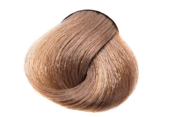 βαμμένη μπούκλα μαλλιών απομονωμένη σε λευκό φόντο - Φωτογραφία, εικόνα