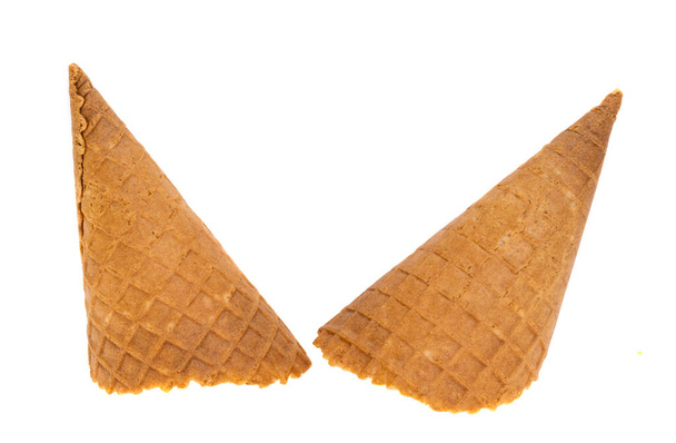 waffle cone isolated on white background - Photo, Image