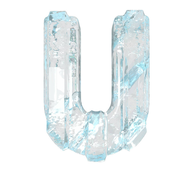 Лед 3d символ с толстыми вертикальными ремнями. буква U - Вектор,изображение