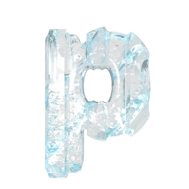 Eis-3D-Symbol mit dicken vertikalen Riemen. Buchstabe p - Vektor, Bild