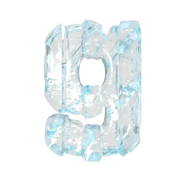 Eis-3D-Symbol mit dicken vertikalen Riemen. Buchstabe g - Vektor, Bild