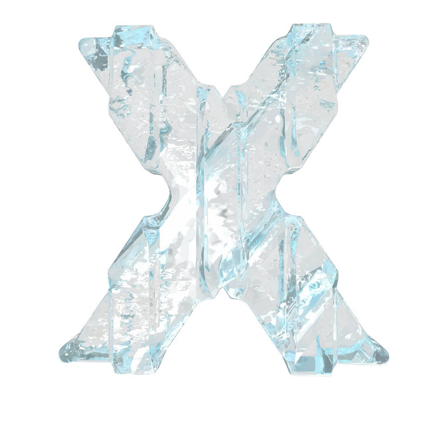 Kalın dikey kayışlı üç boyutlu buz sembolü. X harfi - Vektör, Görsel