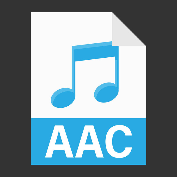 Σύγχρονη επίπεδη σχεδίαση του εικονιδίου αρχείου AAC για το web - Διάνυσμα, εικόνα