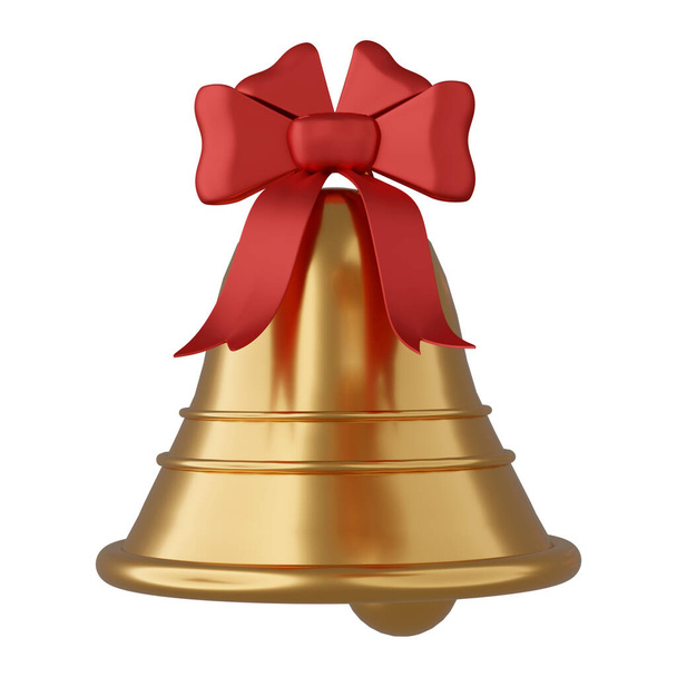 Christmas bell isolated with clipping path 3d render - Photo, Image