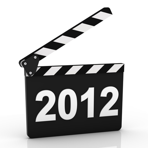 Clapboard aperto in prospettiva con 2012 anno
 - Foto, immagini