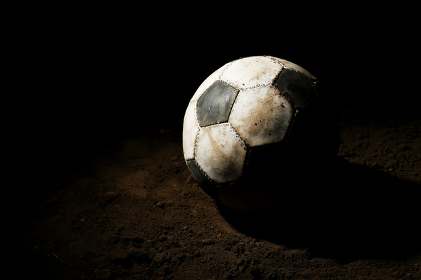 Soccer ball on ground - Foto, Bild