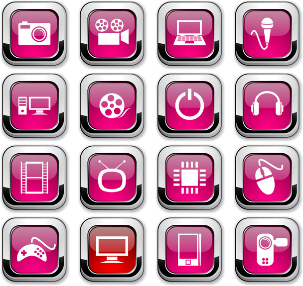 Multimedia icons. - Вектор,изображение