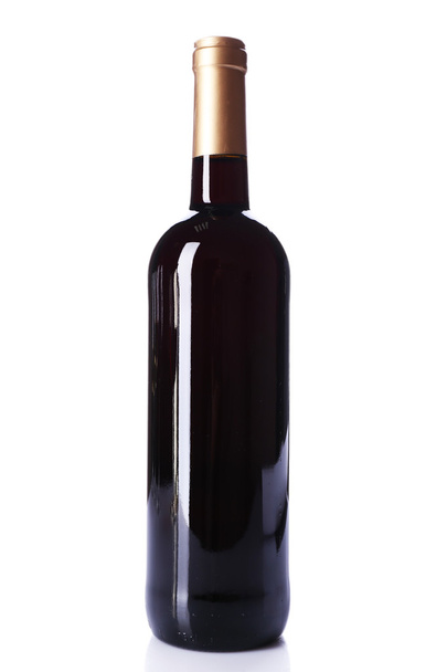 Bottle of red wine isolated on white - Photo, image