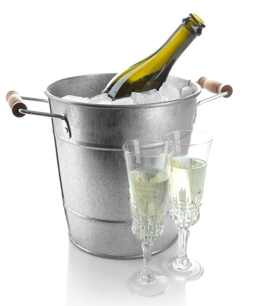 Bottle of champagne in bucket - Foto, Imagen